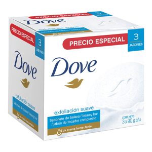 3 Jabones Dove Exfoliación 90 Gr
