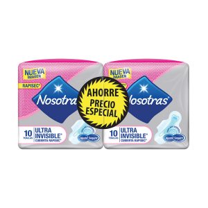 2 Toalla Nosotras Ultrainvisible Rapisec 10 Unidades Precio Especial
